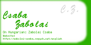 csaba zabolai business card